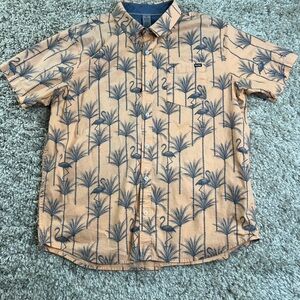 Hurley Men's Peach Flamingo Print Shirt